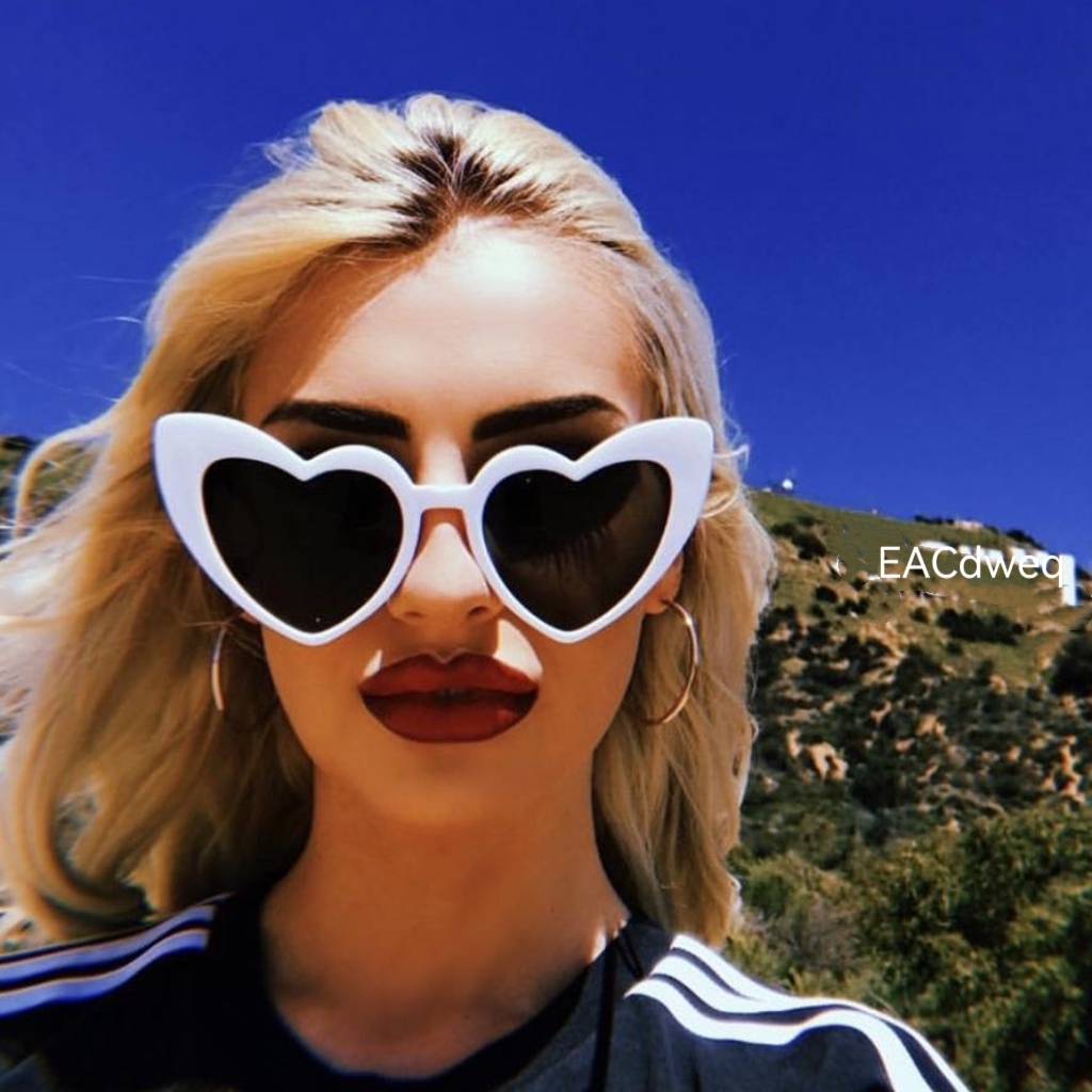 Sunglasses Cat Eye - Love Heart Cat Eye Sunglasses Woman
