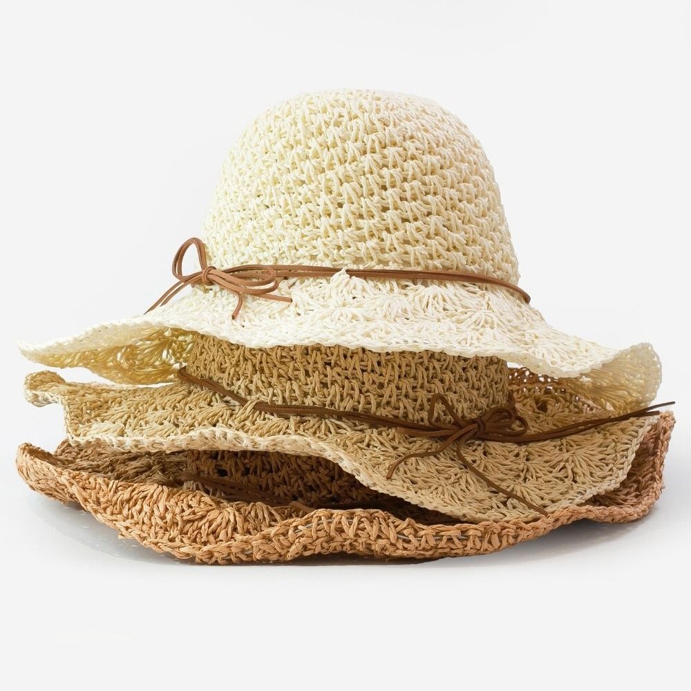 Handwoven Crochet Straw Hat Wi - Hat Floppy Wide recension och pris