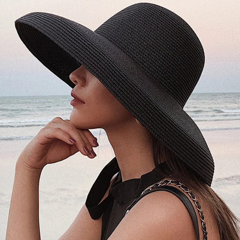 2023 New Summer Ladies Solid P - Hat Floppy Wide recension och pris