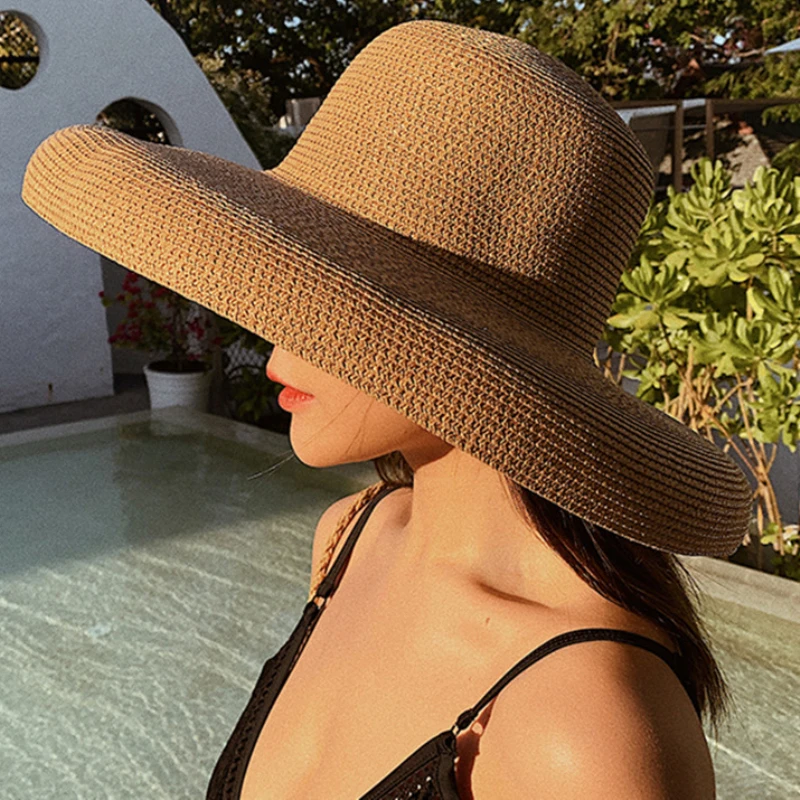 2023 New Summer Ladies Solid P - Hat Floppy Wide recension och pris