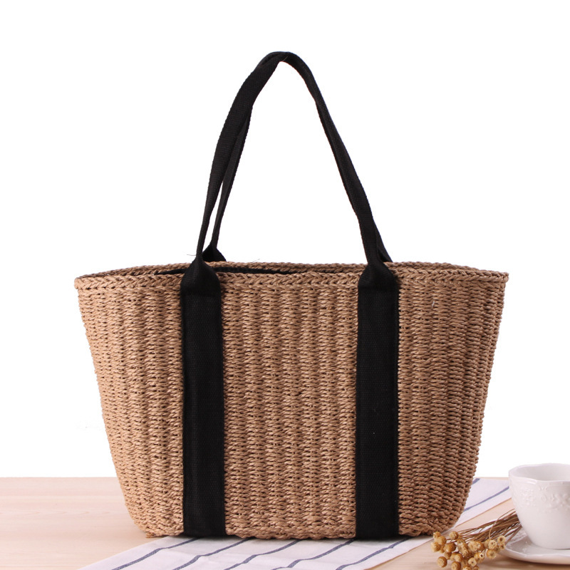 Trendy Straw Women Tote Bag Lu - Crochet Bag Raffia recension och pris