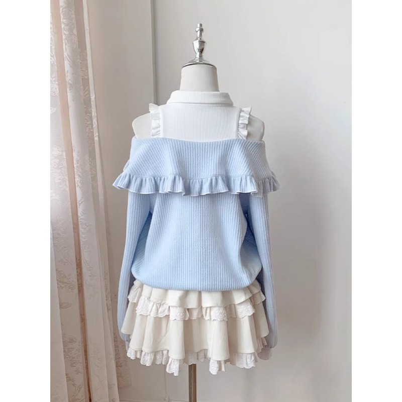 Kawaii Soft Girl Lolita 2 Piec - Blouse Off Shoulder recension och pris