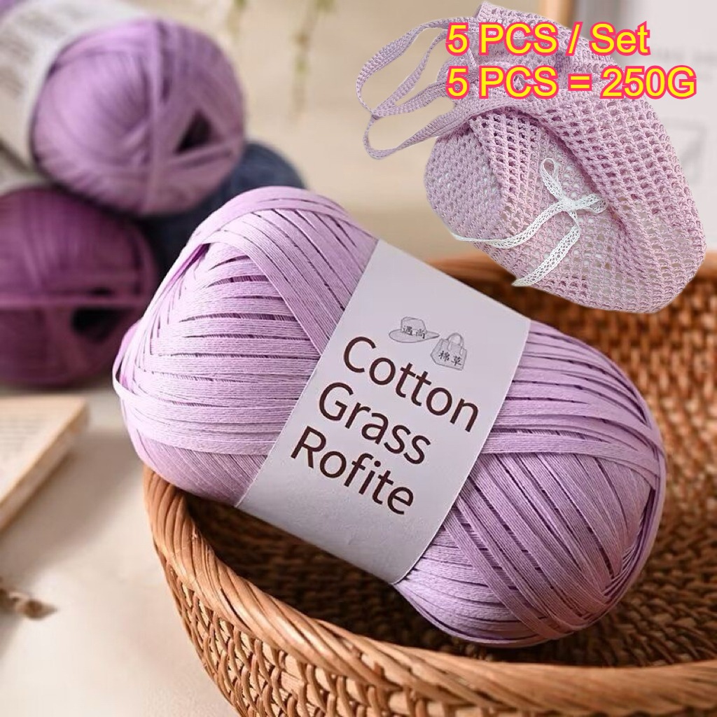 5PCS 250g Raffia Paper Rope Kn - Crochet Bag Raffia recension och pris
